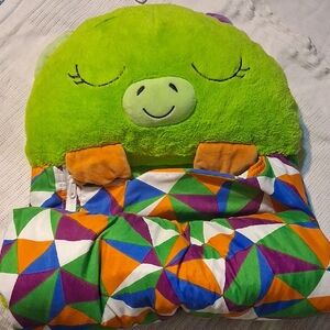 Green Plush Animal Sleeping Bag for Kids